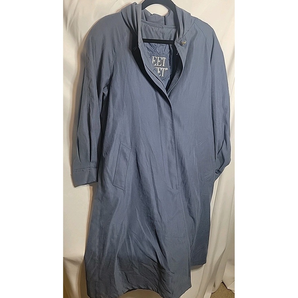 FLEET STREET  women's Teal Winter trench Coat‎ Jacket  hood Size 10p